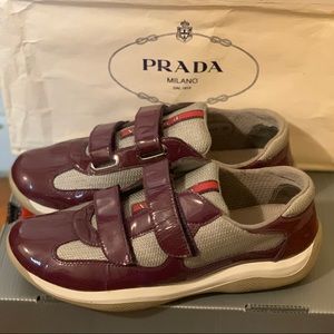 Purple Patent Leather Prada Sneakers **AUTHENTIC**